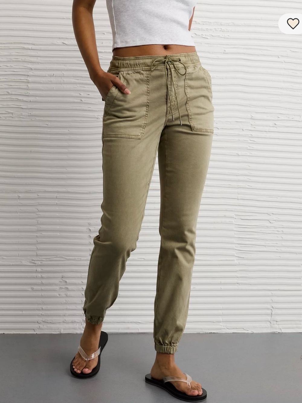 American Eagle Outfitters Olive Drawstring Cargo Joggers